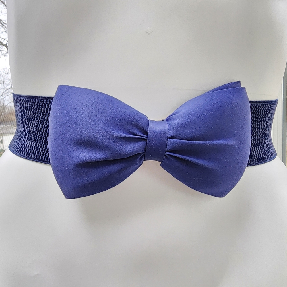 Royal Blue Bow Tie Wide Stretch Belt